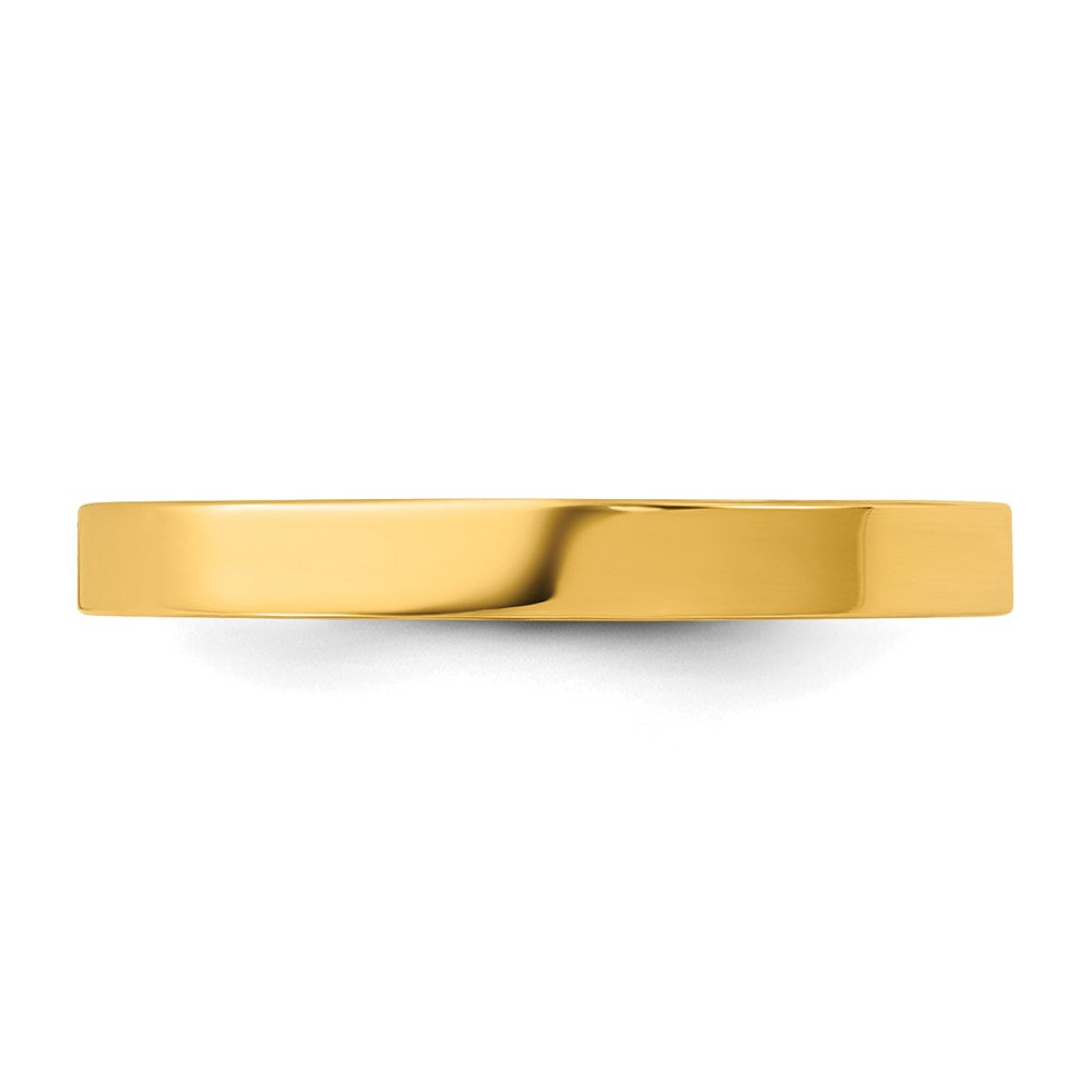 10K High Polished 2mm Flat Band Size 3 Baby / Children's Ring