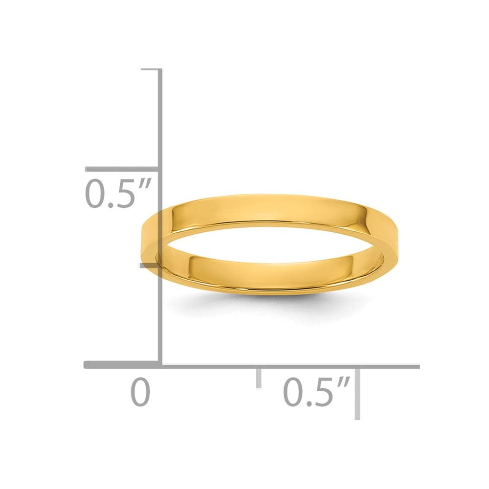 10K High Polished 2mm Flat Band Size 3 Baby / Children's Ring