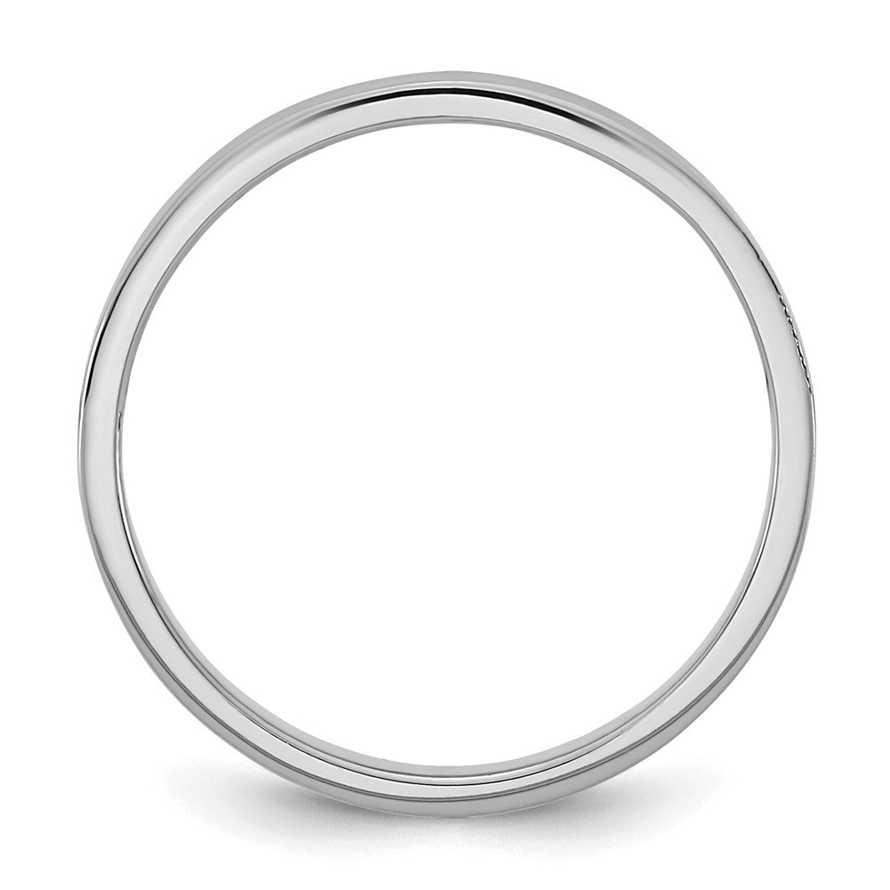 10K White Gold High Polished 2mm Flat Band Size 3 Baby / Children's Ring
