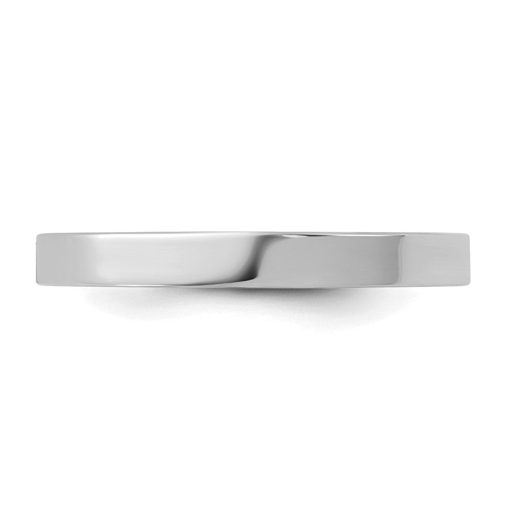 10K White Gold High Polished 2mm Flat Band Size 3 Baby / Children's Ring