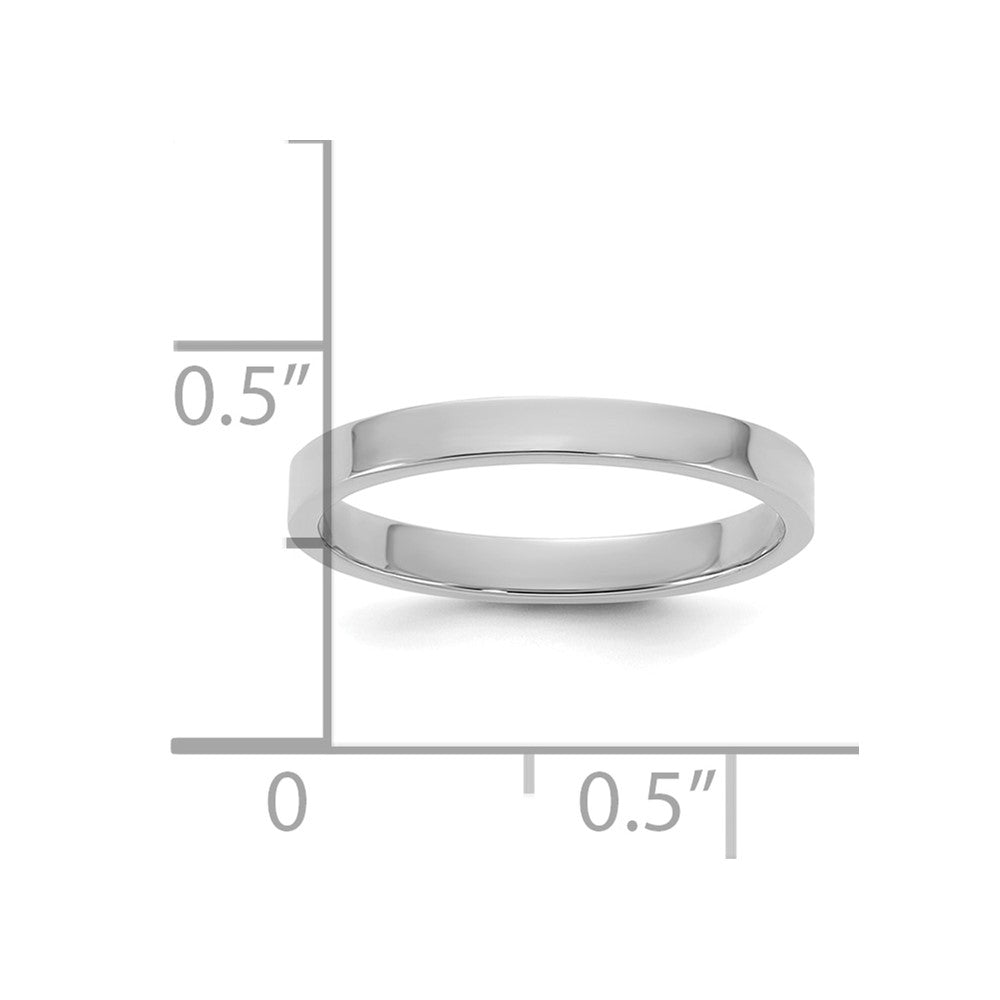 10K White Gold High Polished 2mm Flat Band Size 3 Baby / Children's Ring
