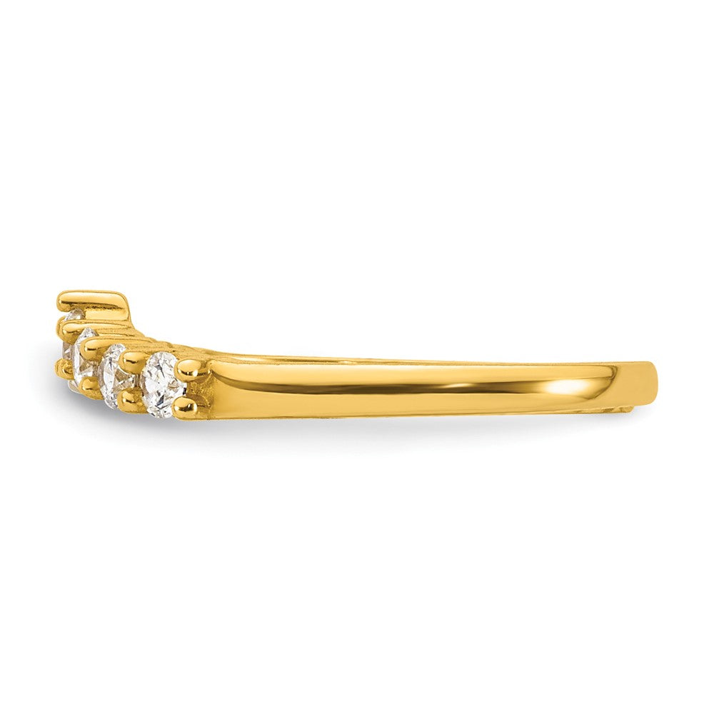 10k Polished White CZ Open Back Toe Ring