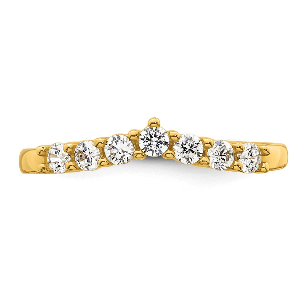 10k Polished White CZ Open Back Toe Ring