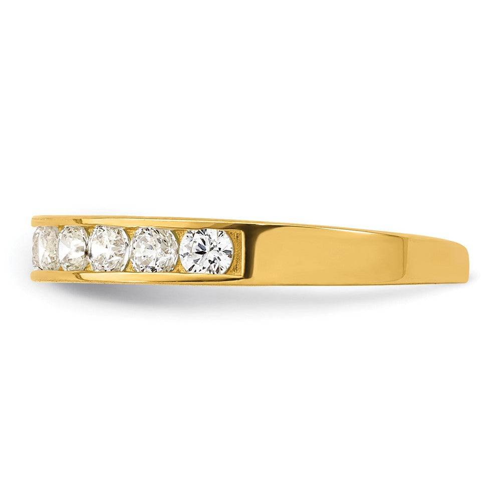 10k Polished Channel-set White CZ Toe Ring