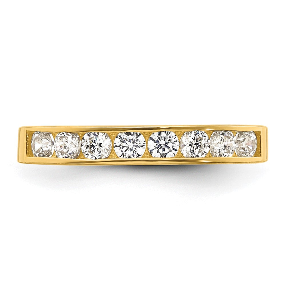 10k Polished Channel-set White CZ Toe Ring
