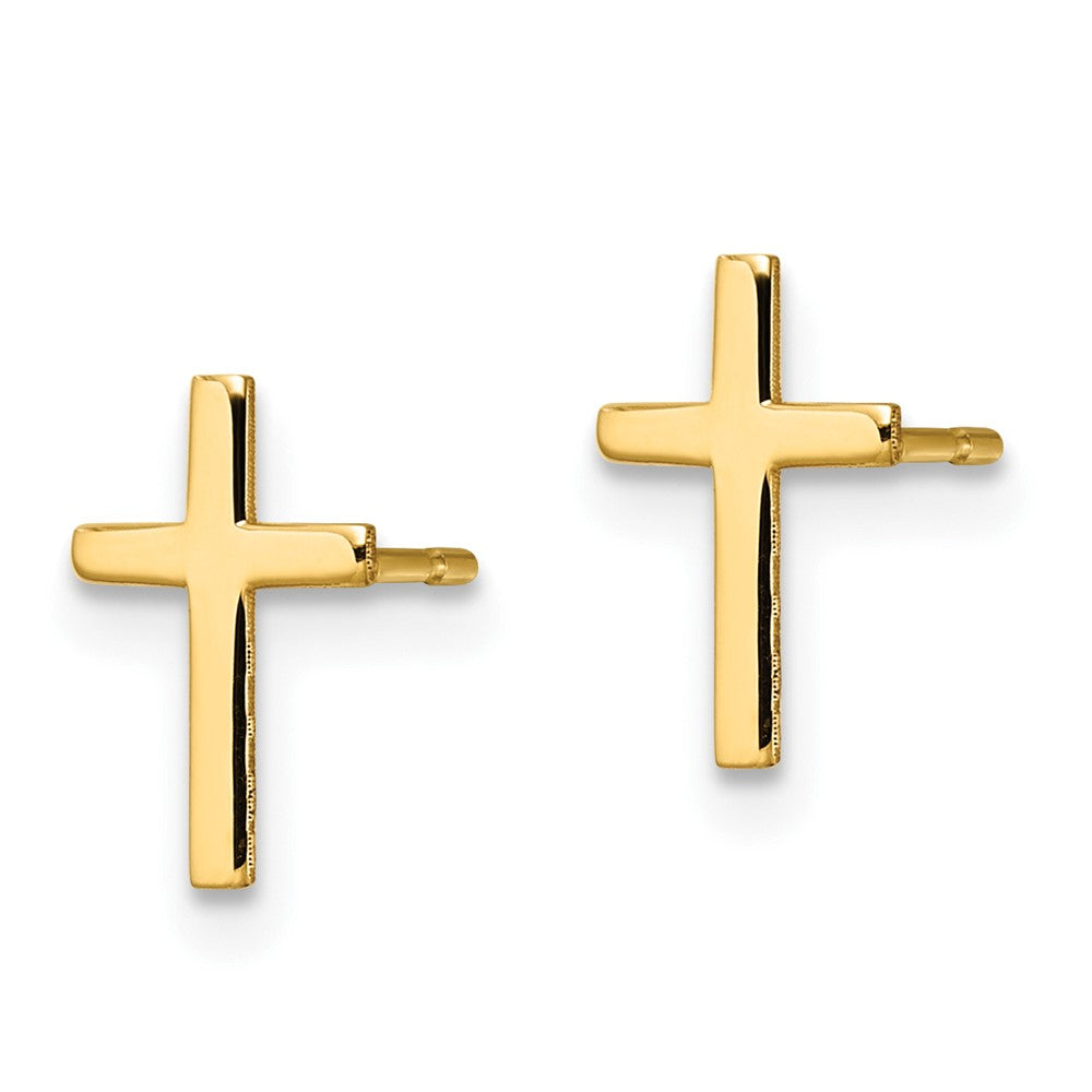 10k Polished Cross Earrings