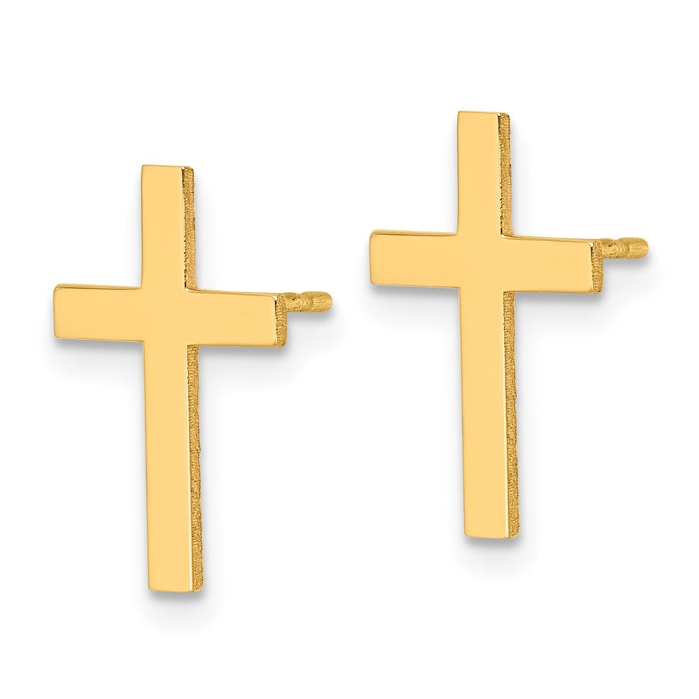 10k Polished Cross Earrings
