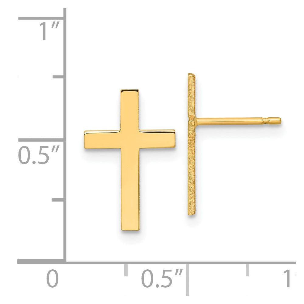 10k Polished Cross Earrings
