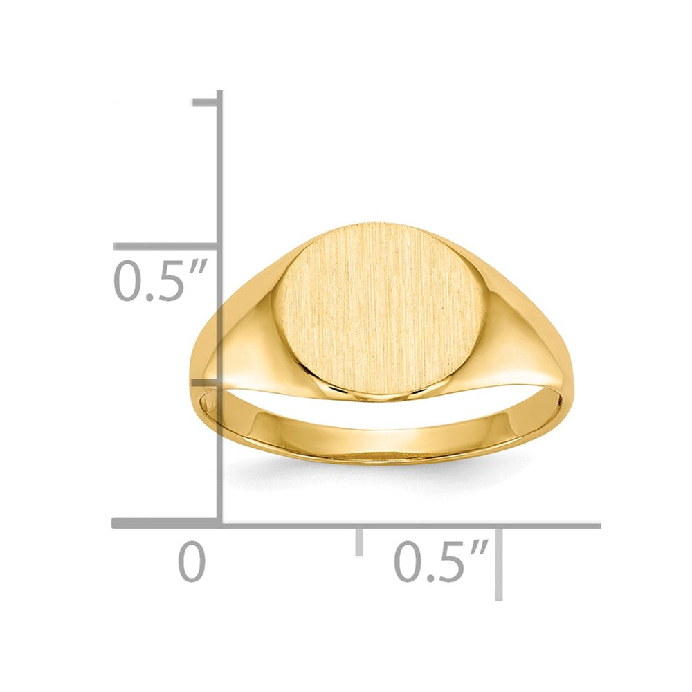 10k 8.5x9.5mm Open Back Signet Ring