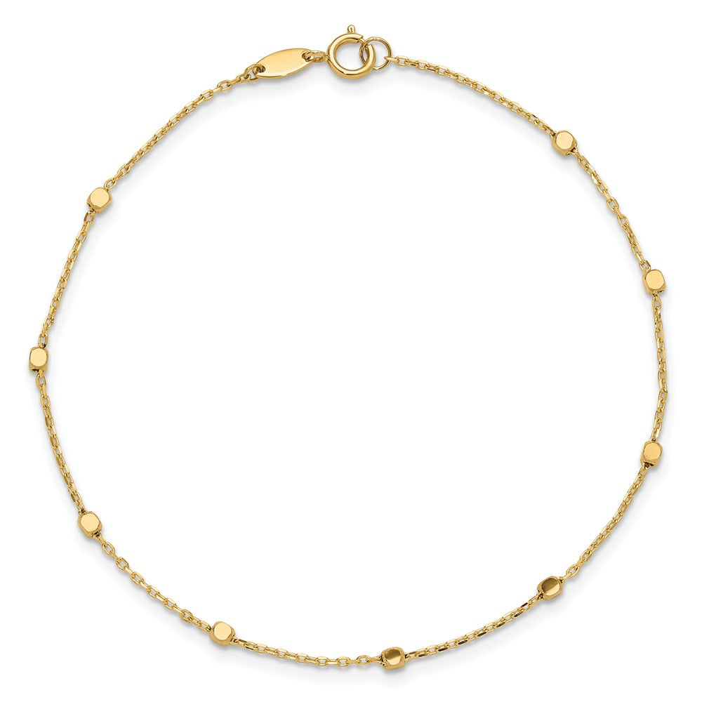 10K Polished Cube Stations Bracelet