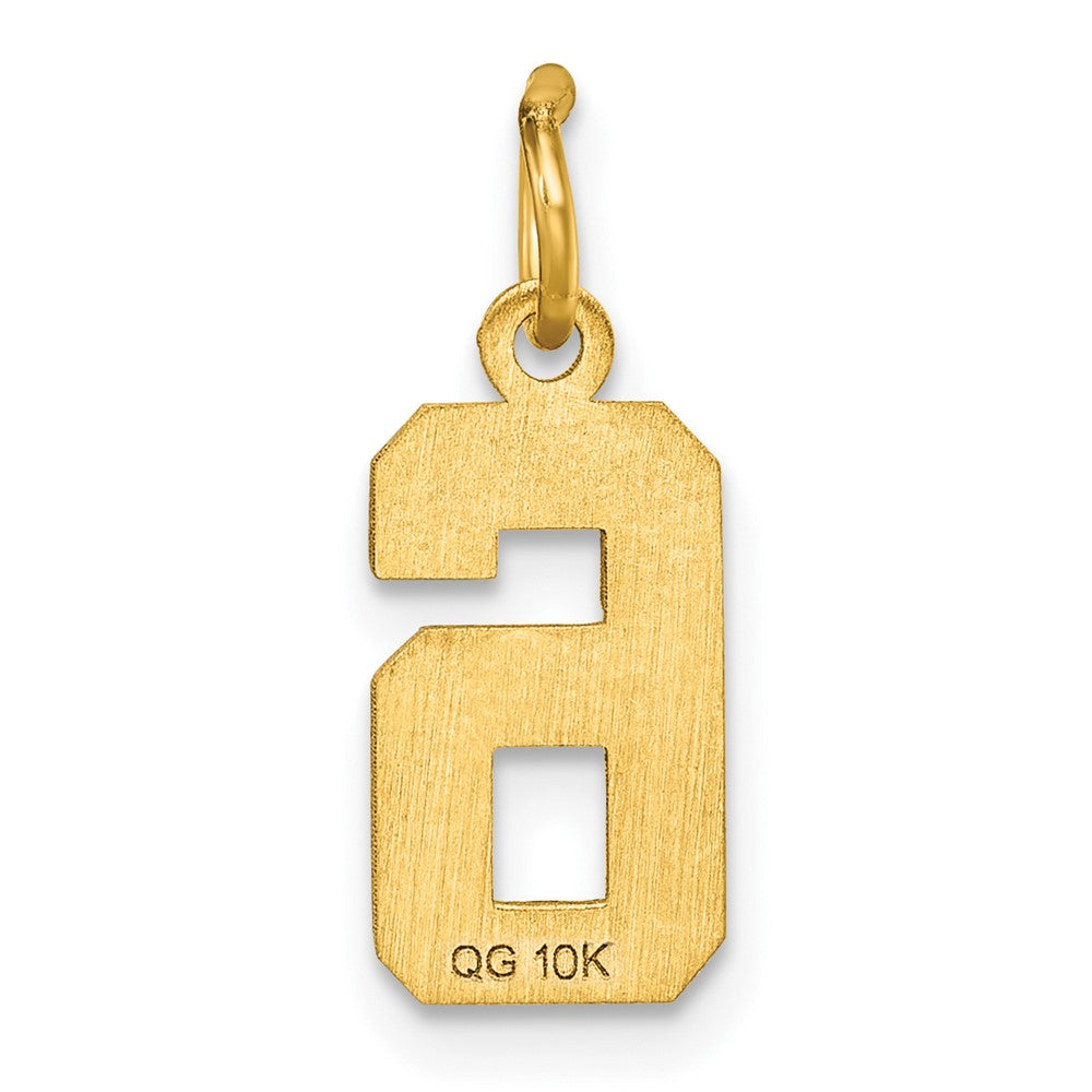 10ky Casted Small Diamond-cut Number 6 Charm