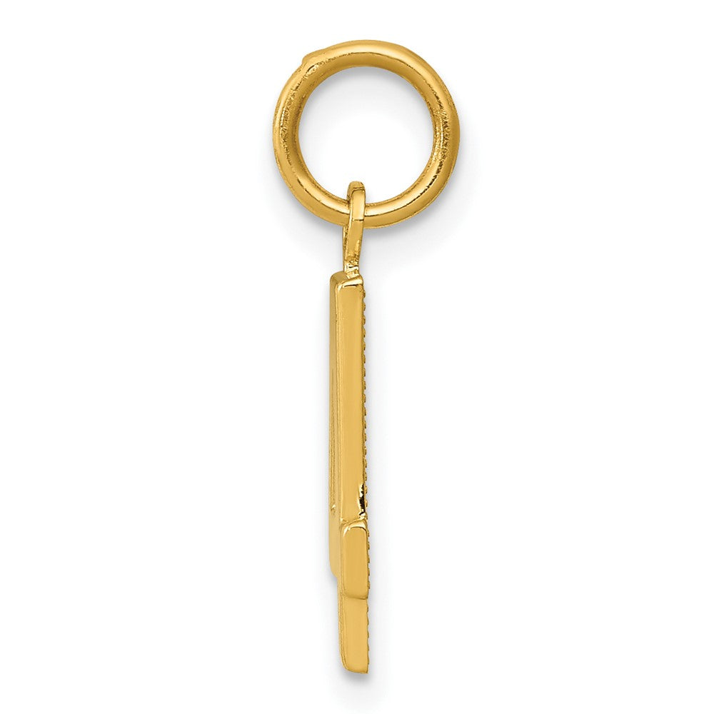10k Small Polished Number 4 Charm