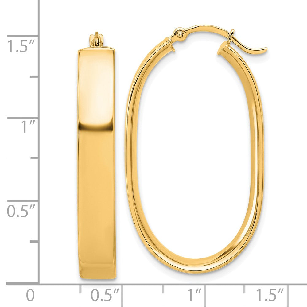 10k Polished Oval Hoop Earrings