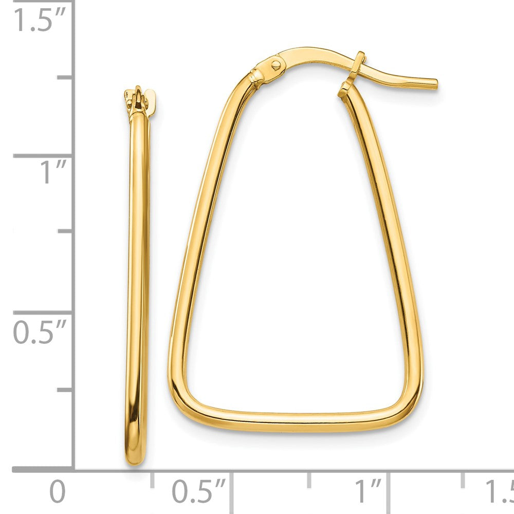 10k 1.5mm Polished Triangle Dangle Hoop Earrings