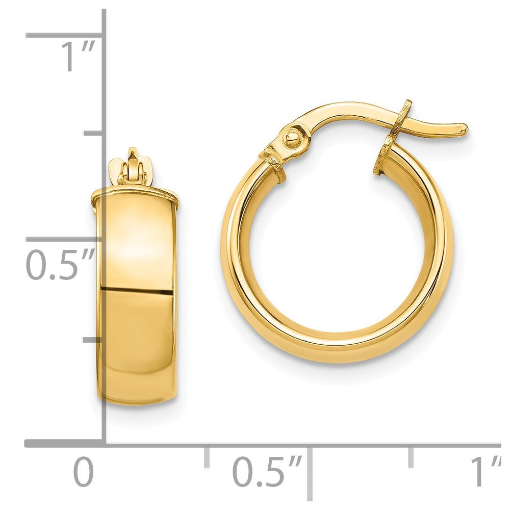10k High Polished 5mm Hoop Earrings