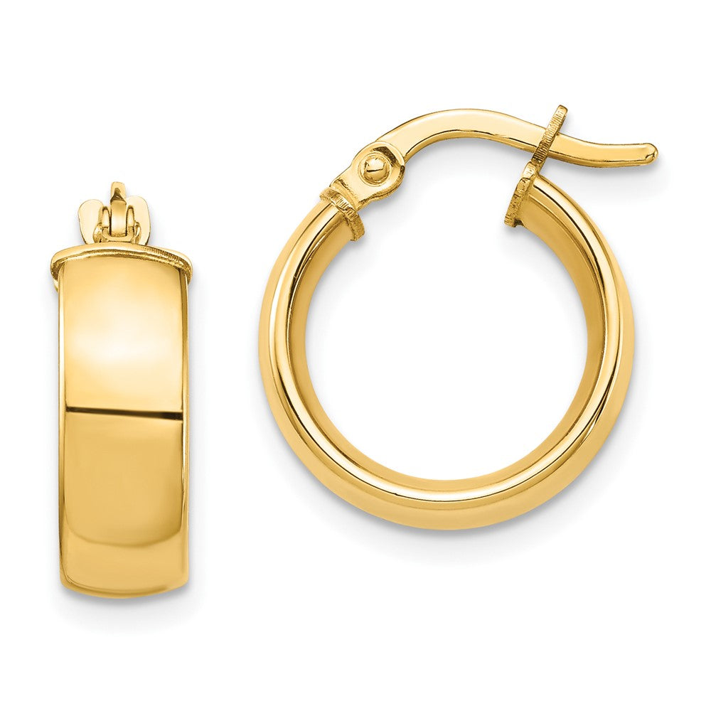 10k High Polished 5mm Hoop Earrings