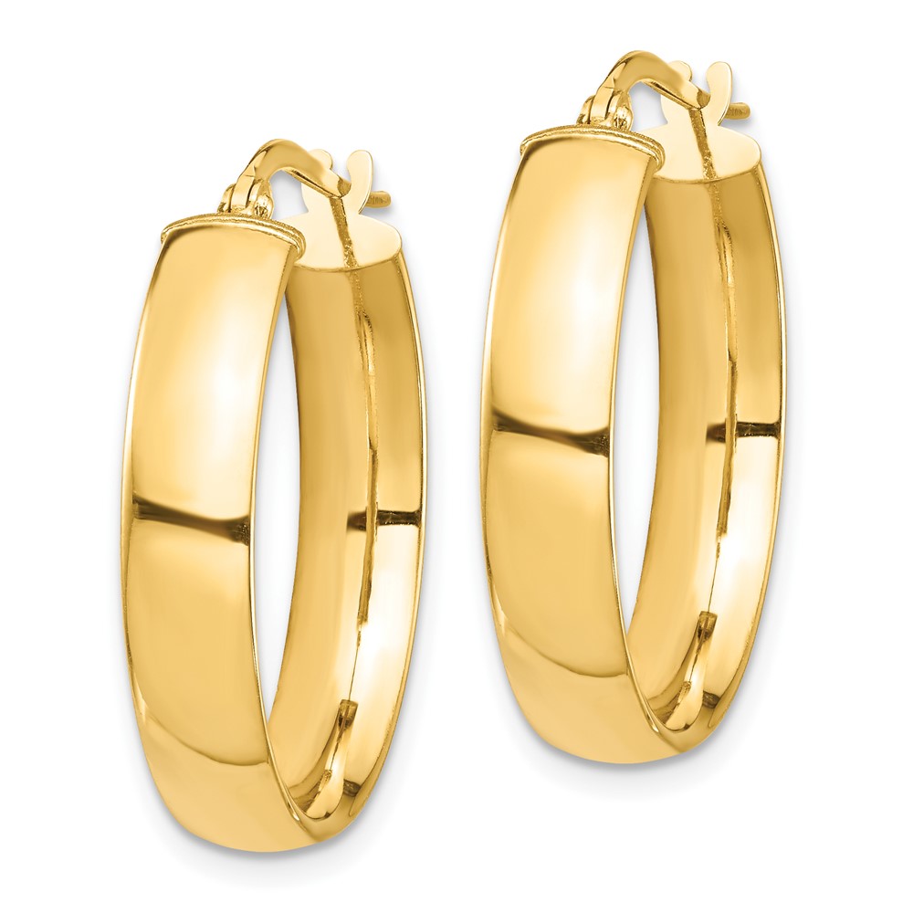 10k High Polished 5mm Hoop Earrings