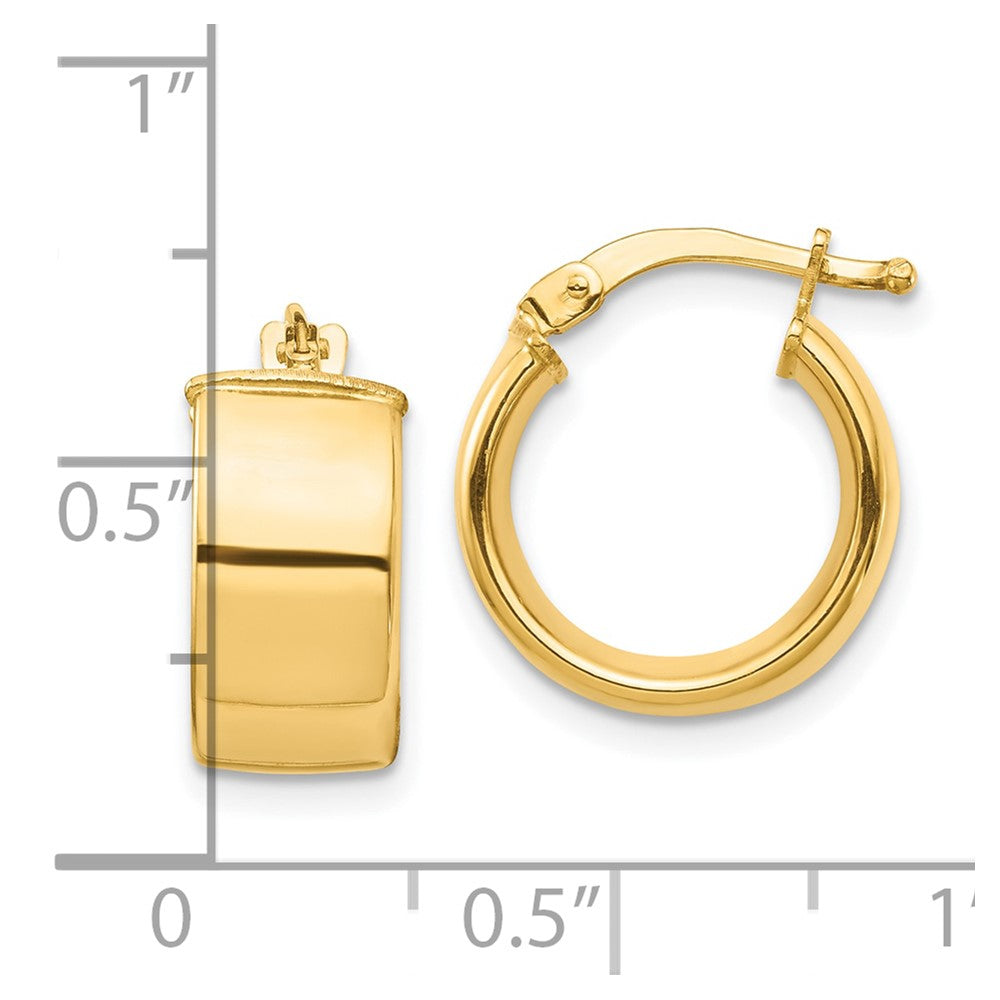 10k High Polished 7mm Hoop Earrings