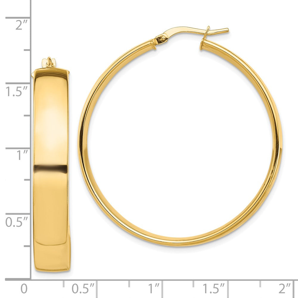 10k High Polished 7mm Hoop Earrings