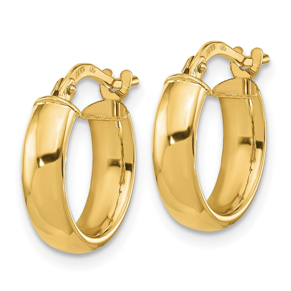 10k Polished 3.7mm Hoop Earrings