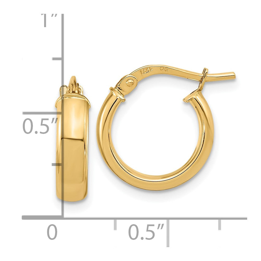 10k Polished 3.7mm Hoop Earrings