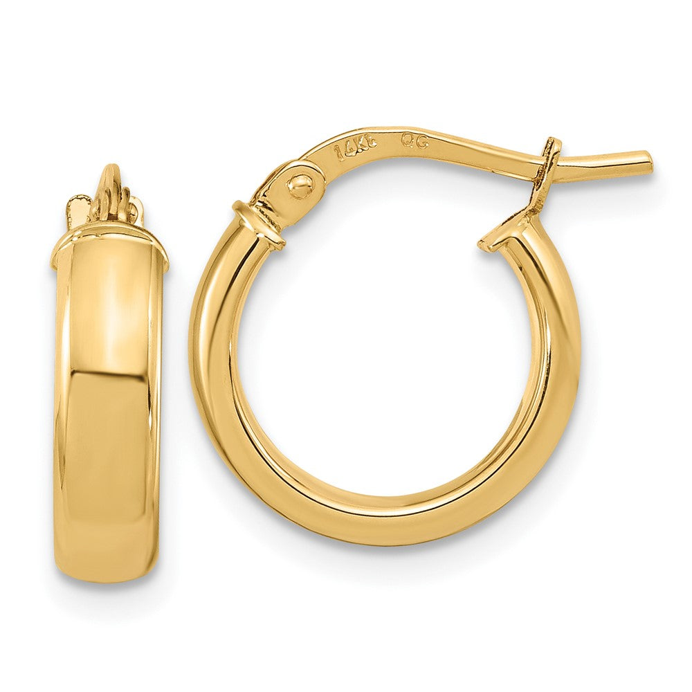 10k Polished 3.7mm Hoop Earrings