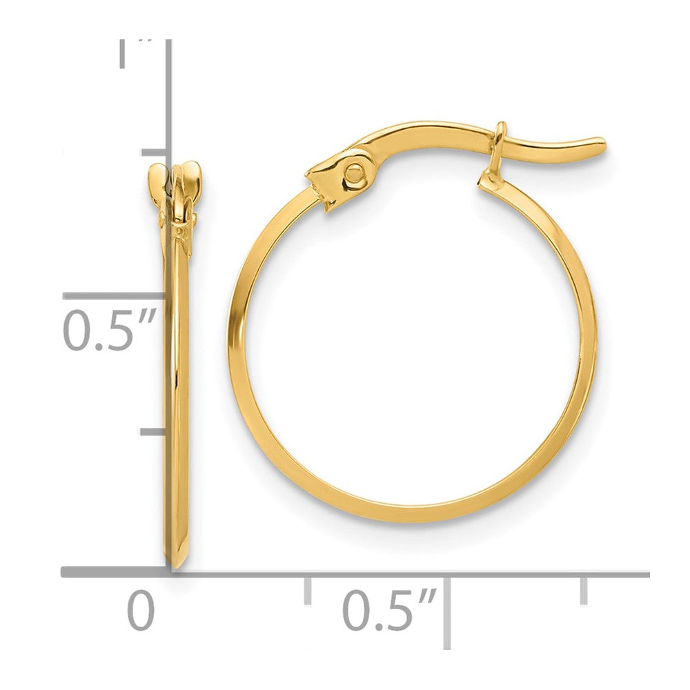 10K Polished Knife Edge Hoop Earrings
