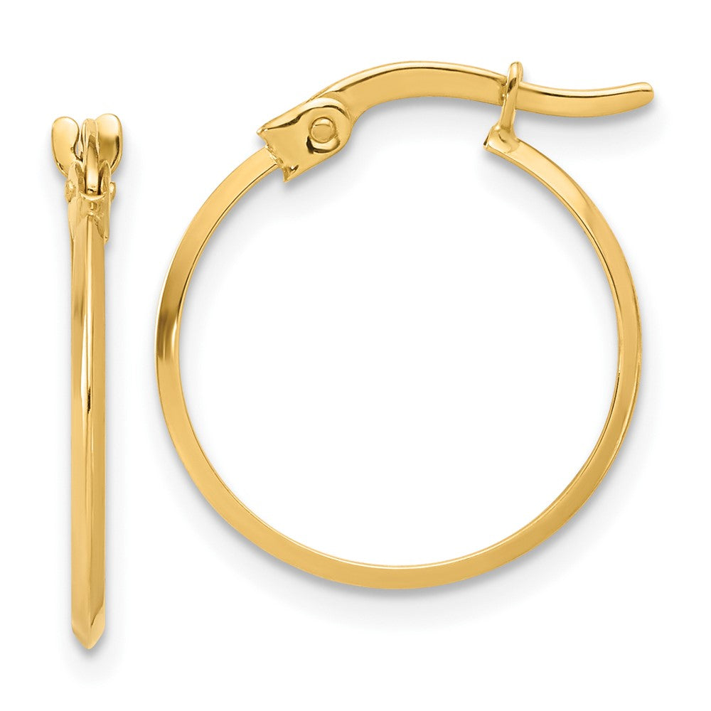 10K Polished Knife Edge Hoop Earrings