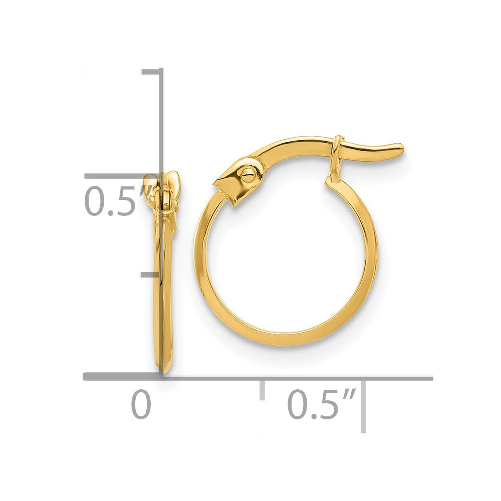 10K Polished Knife Edge Hoop Earrings