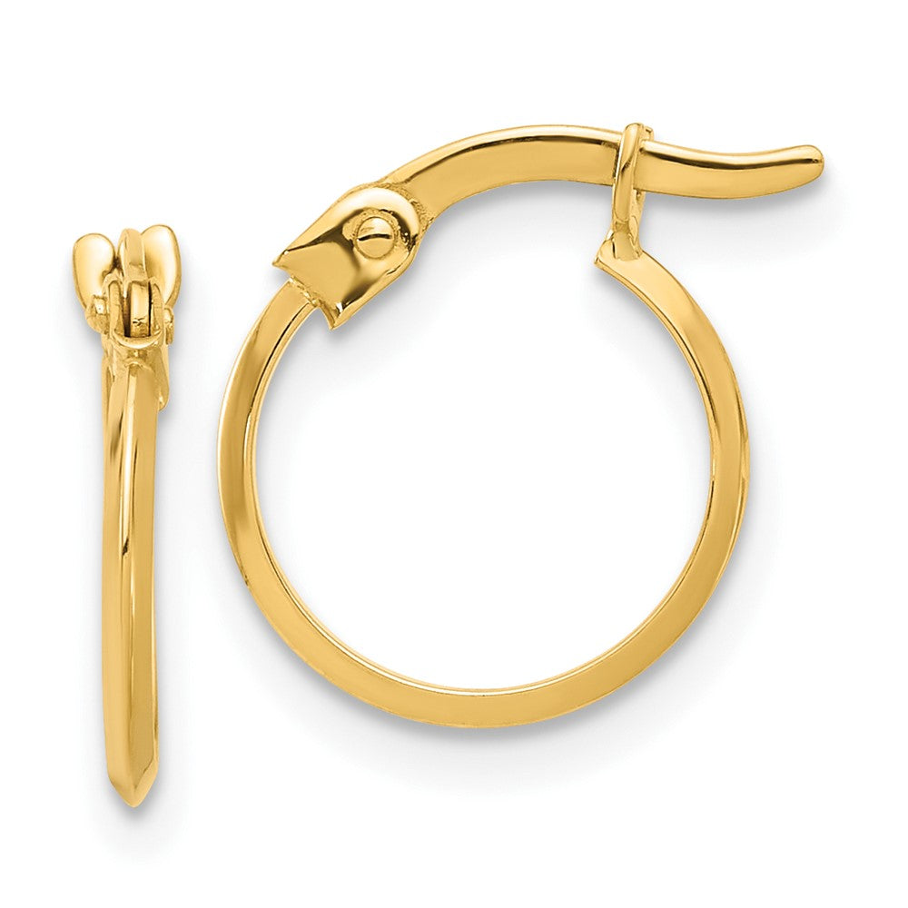 10K Polished Knife Edge Hoop Earrings