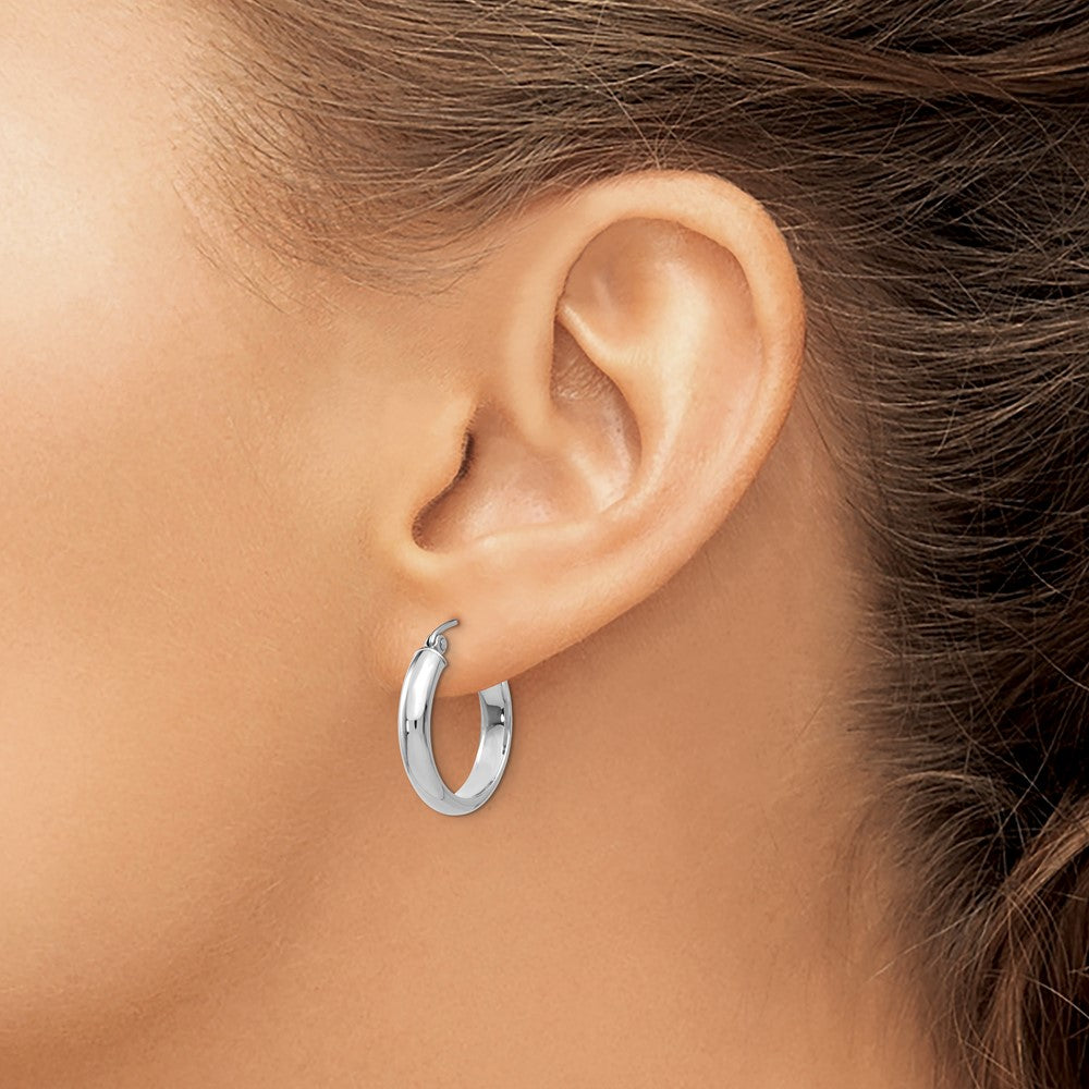 10k White Gold Hoop Earrings