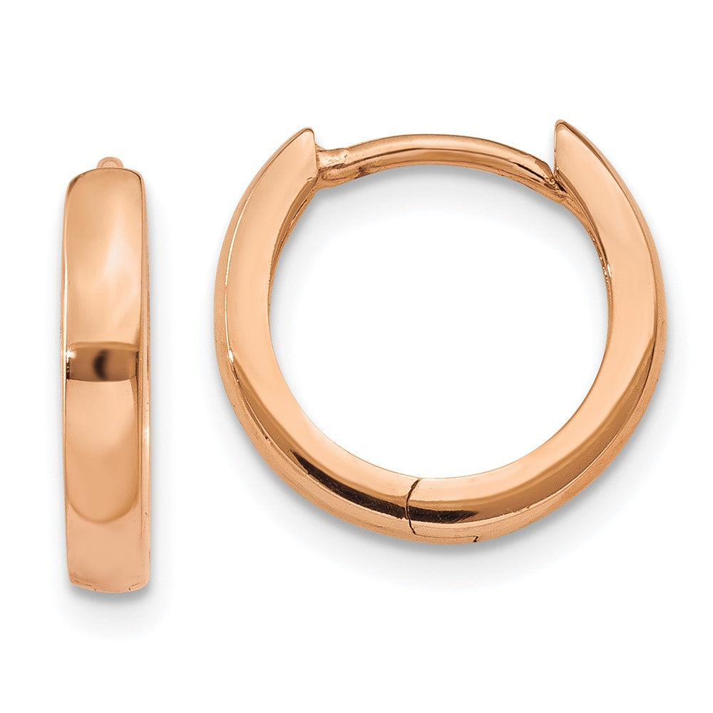 10k Rose Gold 1.8mm Round Hinged Hoop Earrings