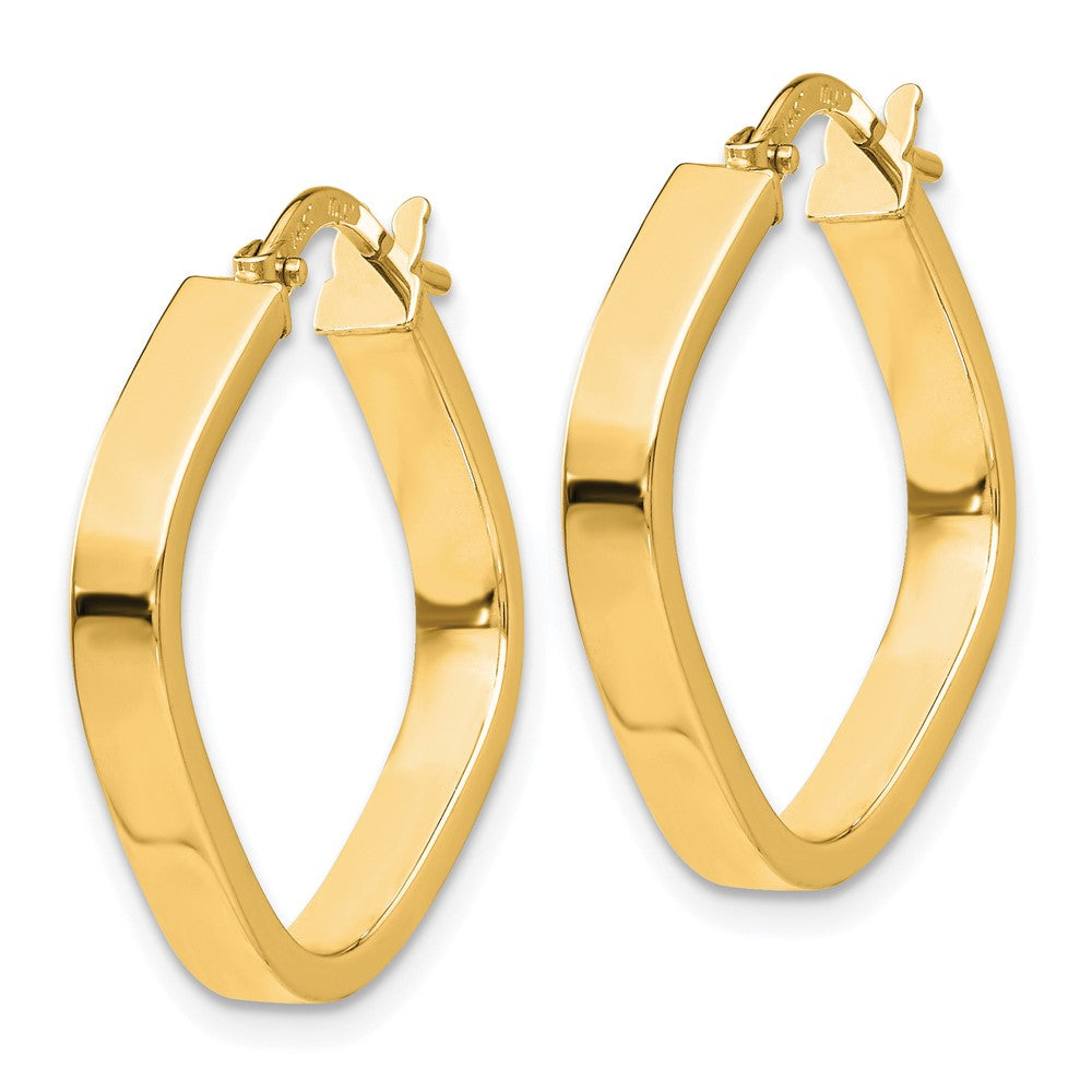 10K Flat Edge Square Hoop Earrings