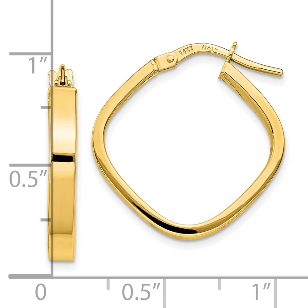 10K Flat Edge Square Hoop Earrings