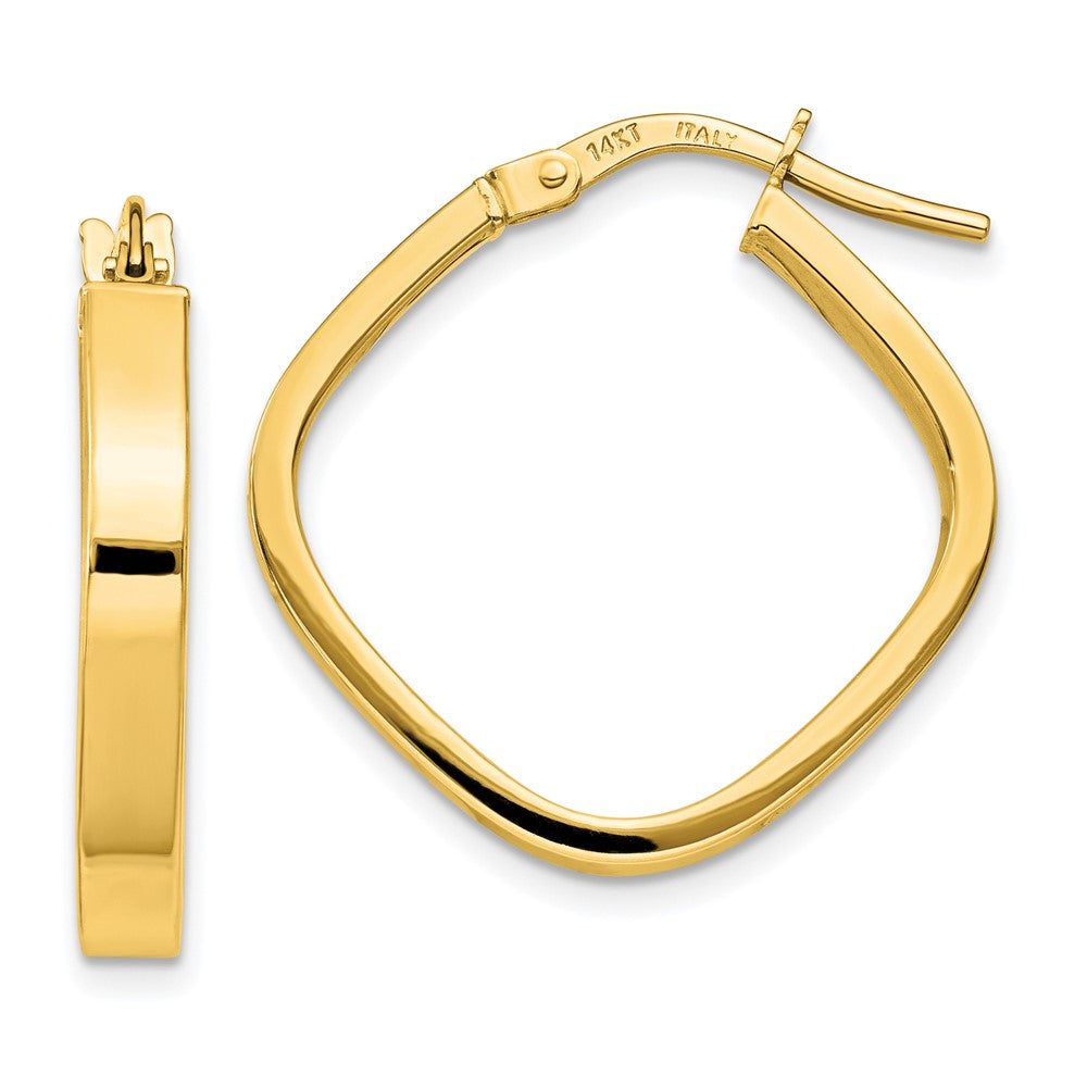 10K Flat Edge Square Hoop Earrings