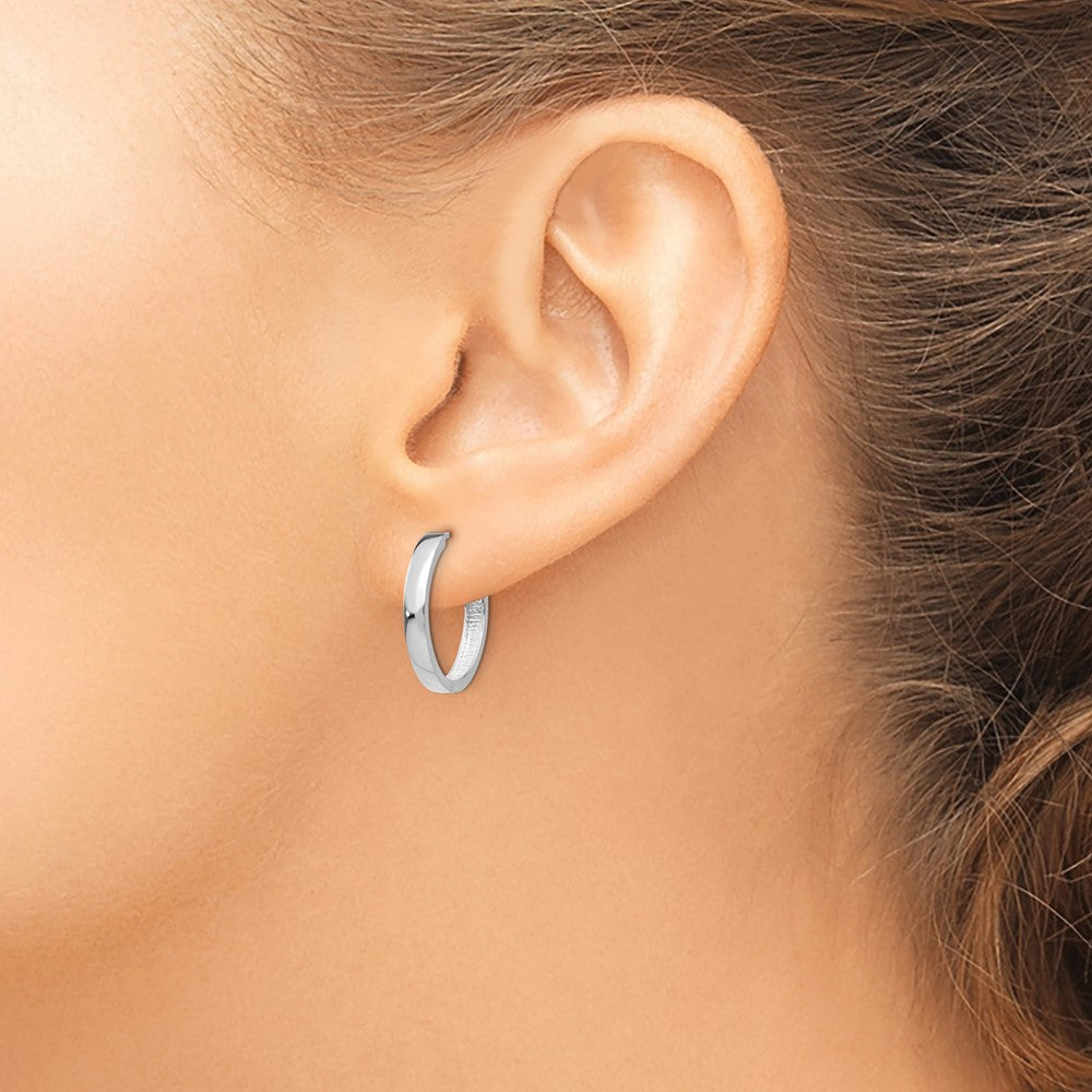 10k White Gold Hinged Earrings