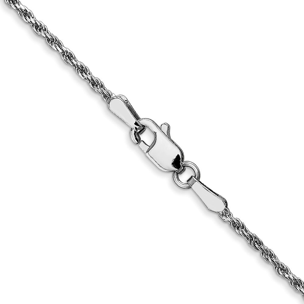 10k White Gold 1.3mm Diamond Cut Machine Made Rope Chain