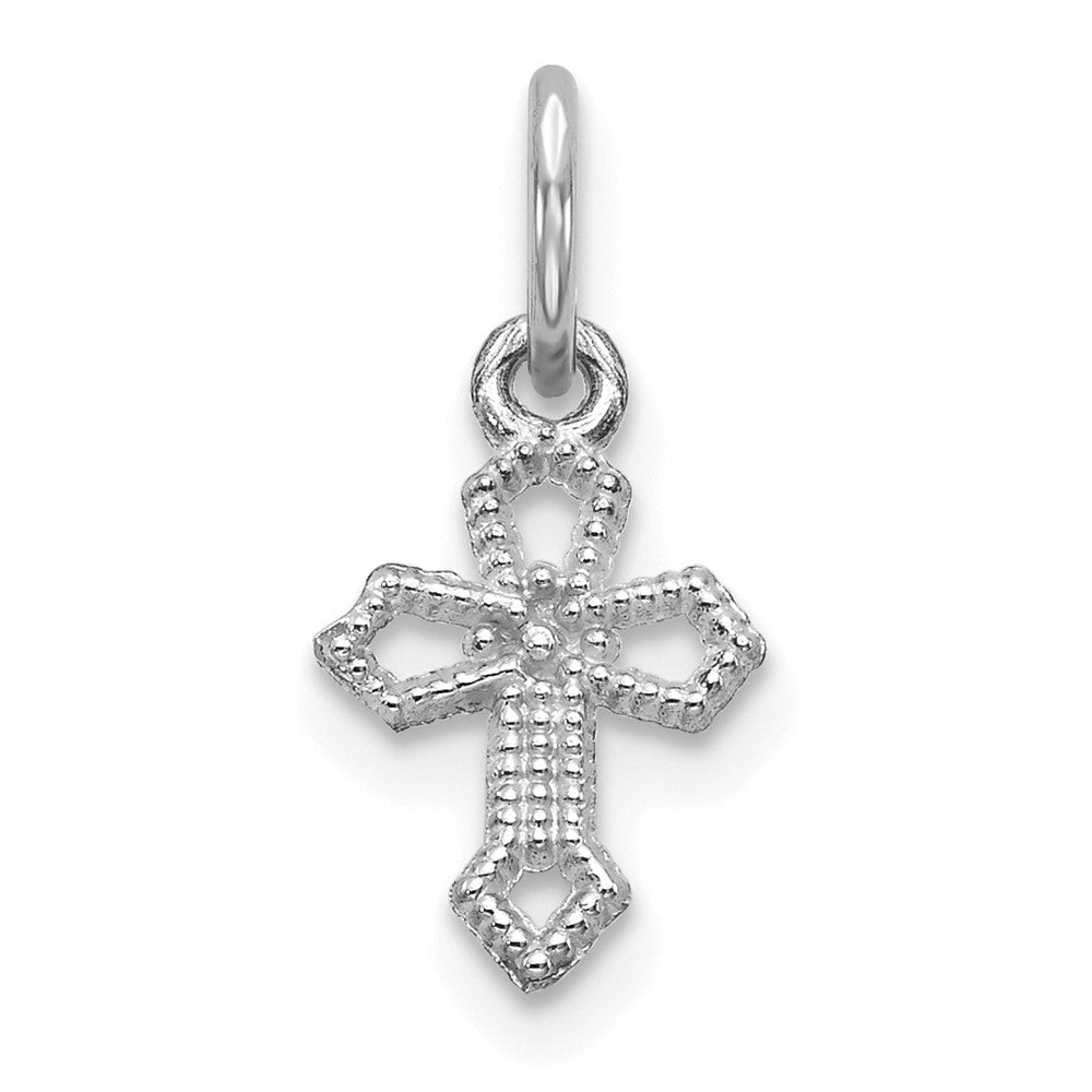 Solid;Casted;Polished;10K White gold;Textured
