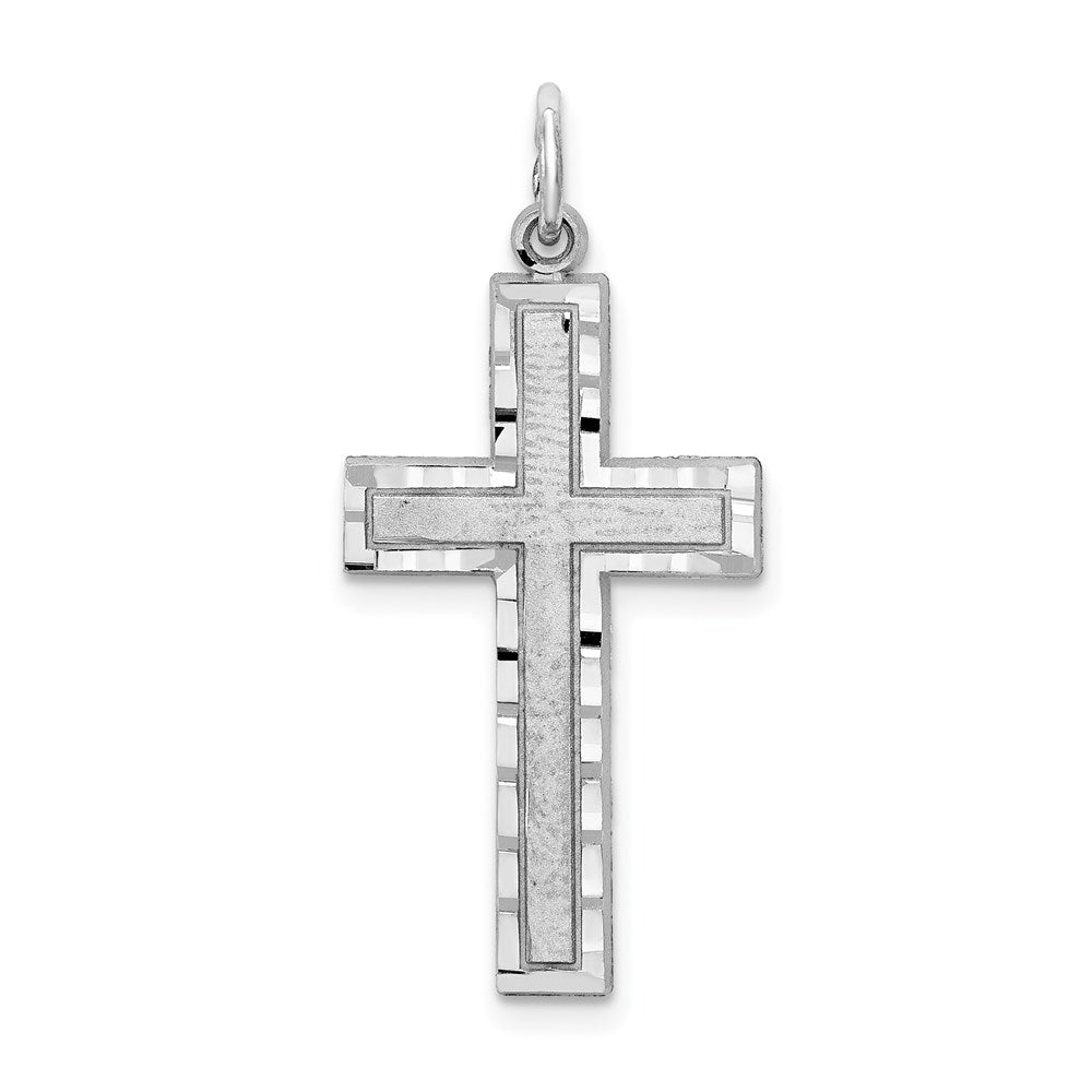 Casted;Diamond-cut;Satin;10K White gold