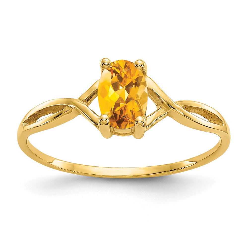 Polished;10K Yellow gold;Genuine;Citrine;Prong set;Oval