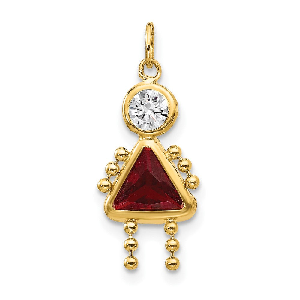 Polished;10K Yellow gold;Synthetic stone