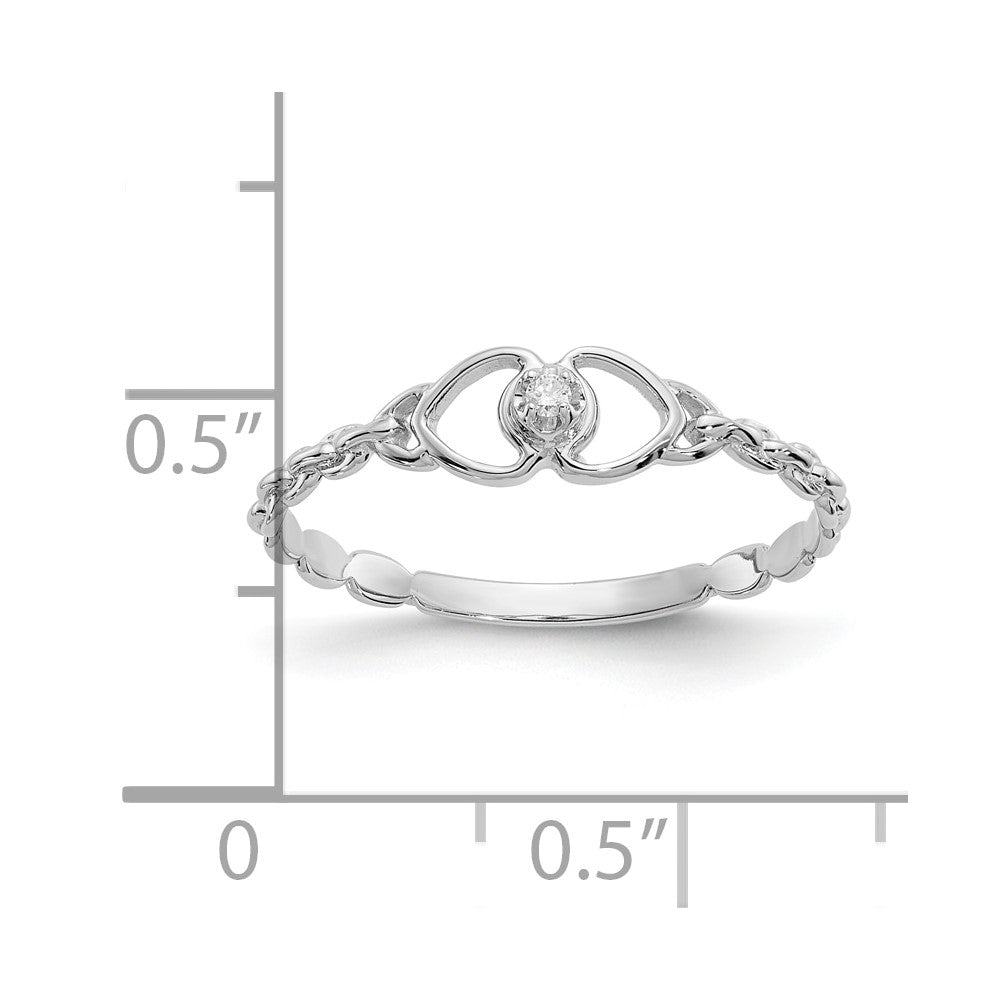 10K White Gold AA Diamond heart ring