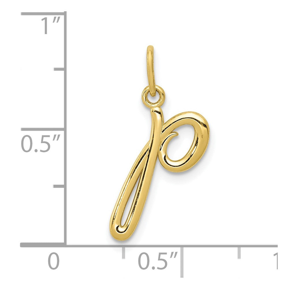 10k Yellow Gold Letter p  Initial Charm