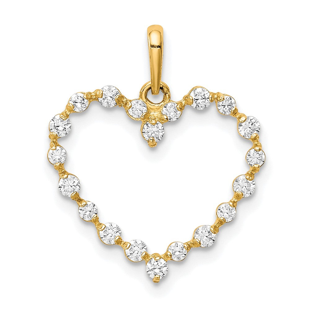 10K CZ Heart Pendant