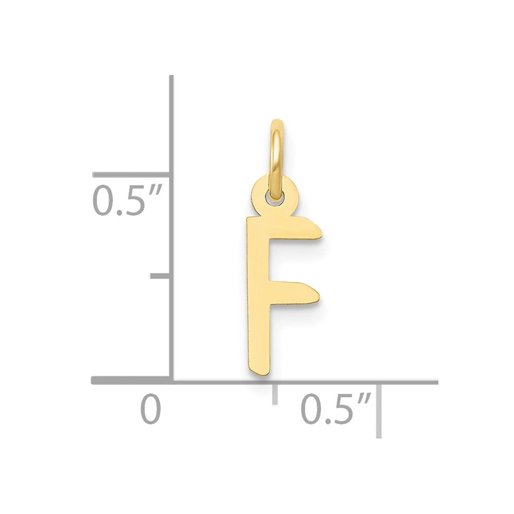 10k Small Slanted Block Initial F Charm