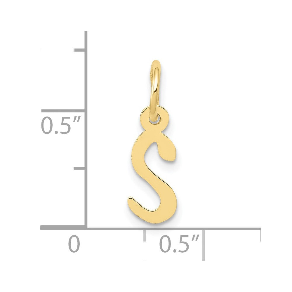 10k Small Slanted Block Initial S Charm