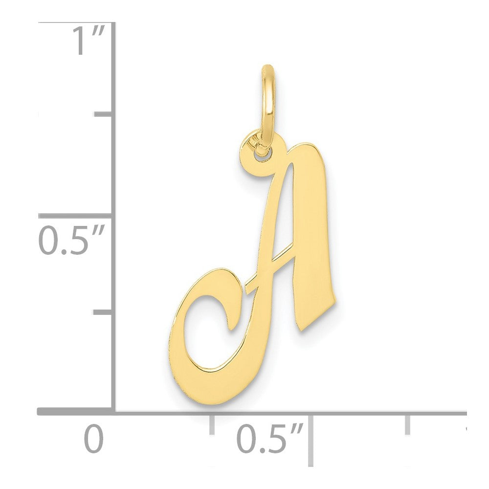 10K Small Fancy Script Initial A Charm