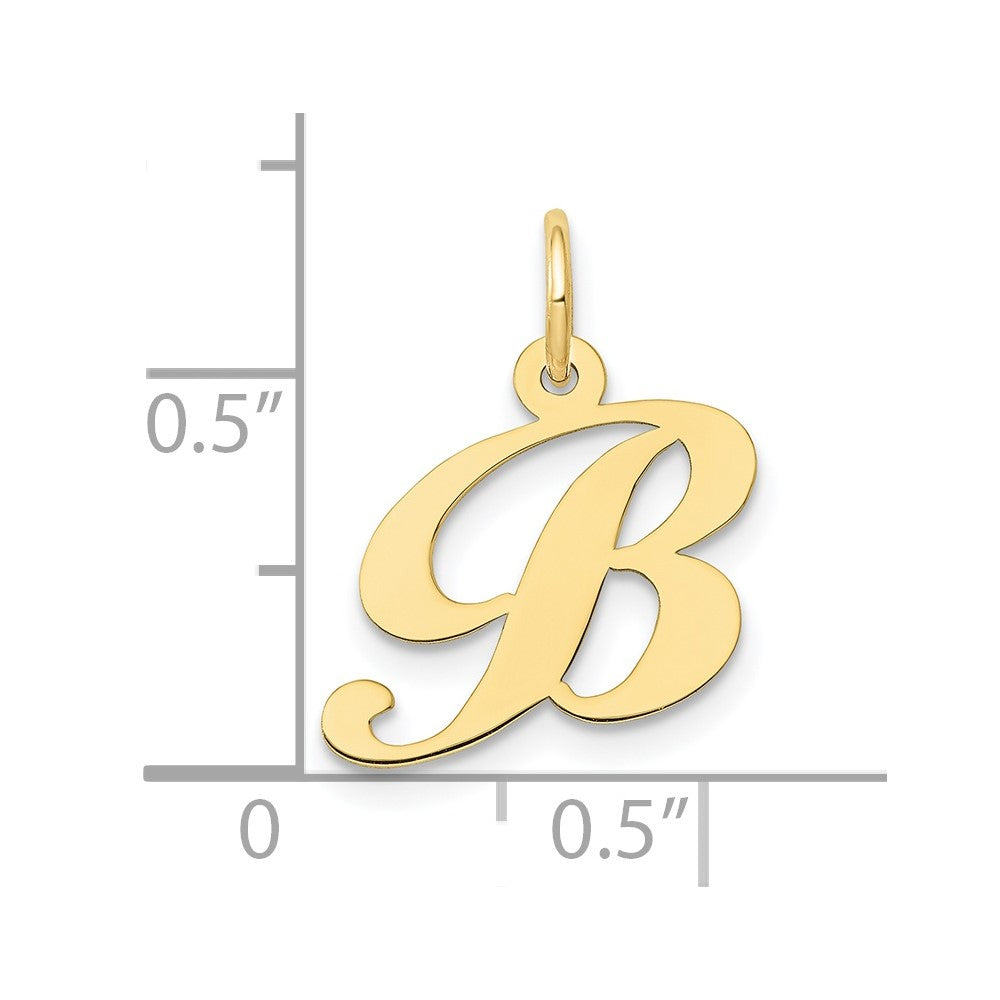 10K Small Fancy Script Initial B Charm