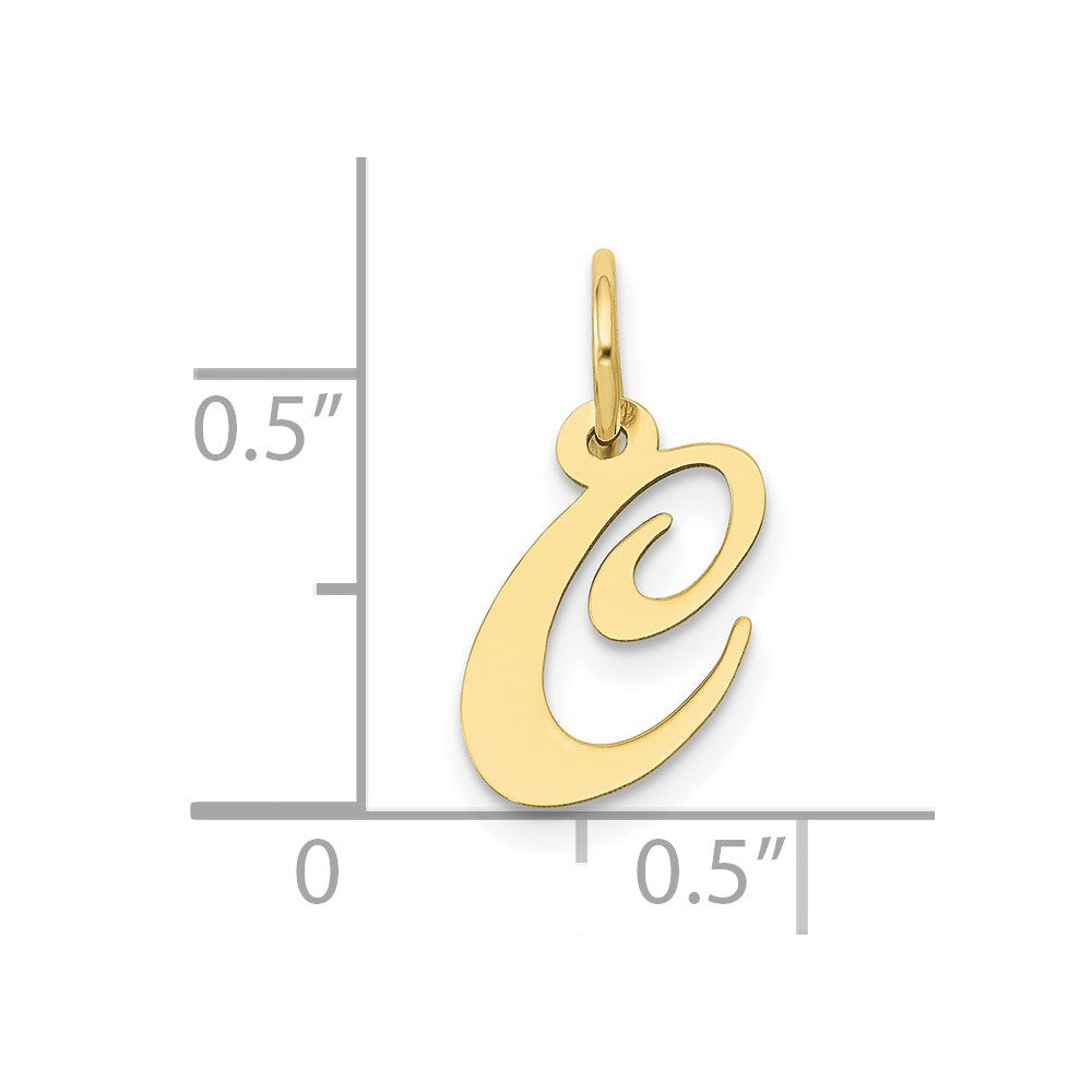 10K Small Fancy Script Initial C Charm