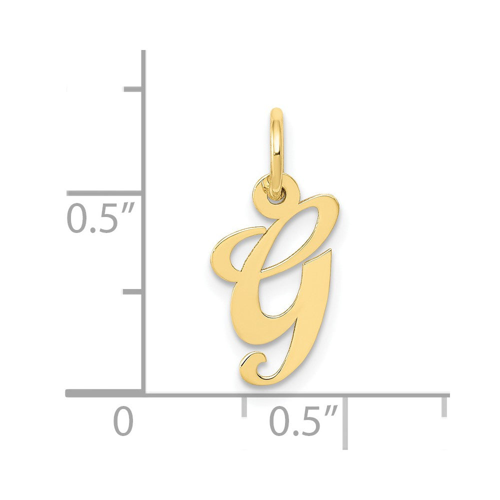 10K Small Fancy Script Initial G Charm